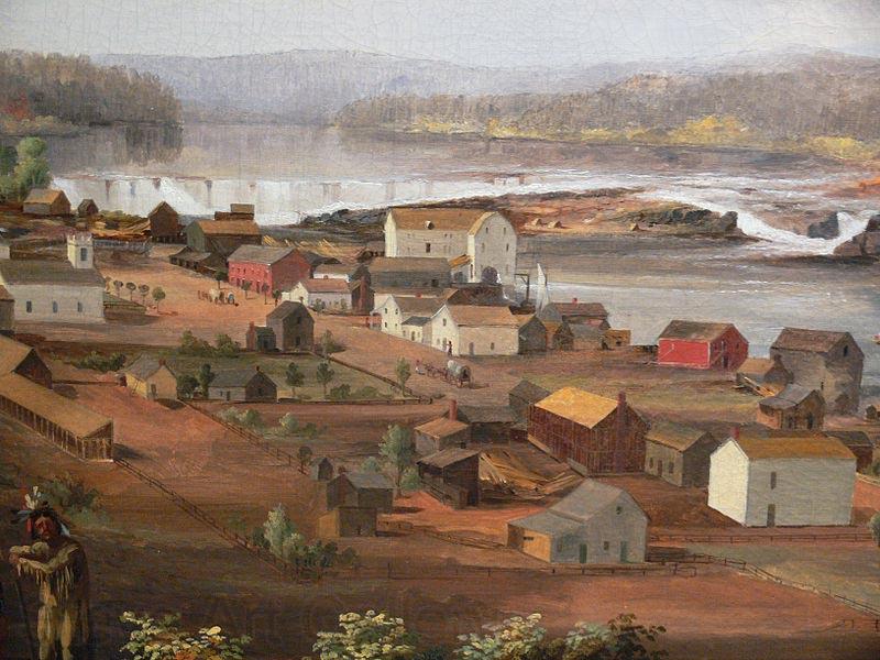 John Mix Stanley Detail from Oregon City on the Willamette River Norge oil painting art